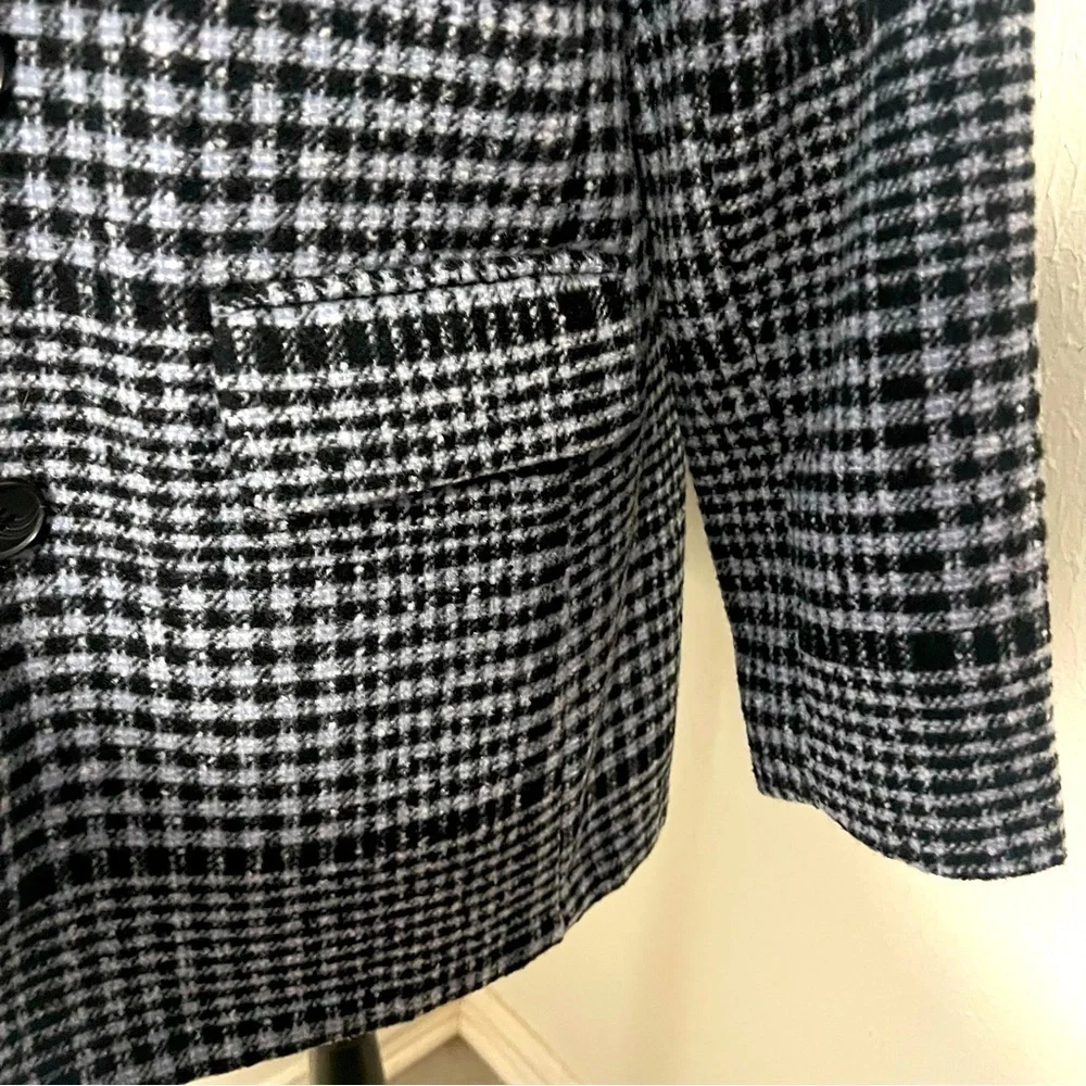 Old Navy Medium Oversized Plaid Soft-Brushed Tweed Blazer Double Button NWT